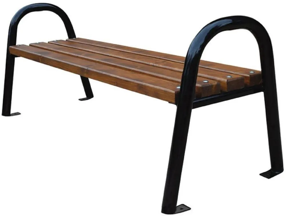 Bestpreis Casa Padrino Luxus Gartenbank Dunkelbraun / Schwarz 180 x 44 x H. 64 cm - Moderne Massivholz Bank mit Stahl Beinen - Garten Sitzbank - Parkbank - Garten Möbel