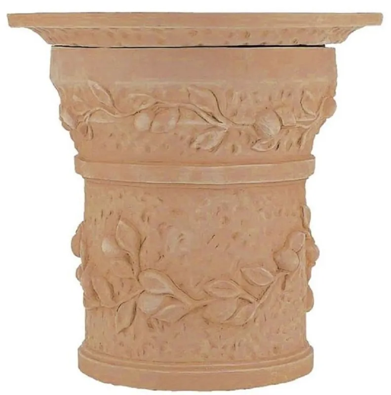Preis Gesenkt Casa Padrino Barock Säule Terracotta Ø 72 x H. 80 cm - Handgefertigte Keramik Deko Säule - Barock Garten Terrassen Deko