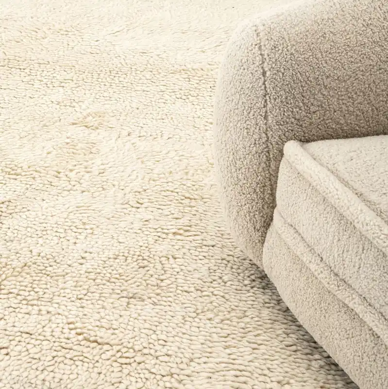 Sofort Bestellen Casa Padrino Luxus Teppich aus Neuseeland Wolle Beige - Verschiedene Größen - Handgetufteter Wohnzimmerteppich - Luxus Wohnzimmer Deko Accessoires