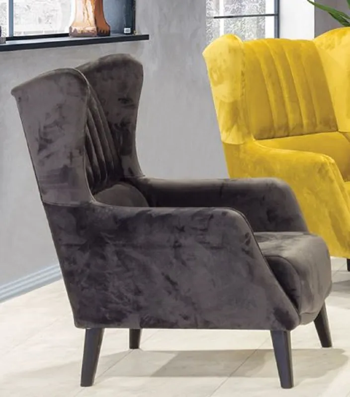 Casa Padrino Luxus Ohrensessel Schwarz 80 x 80 x H. 90 cm - Moderner Wohnzimmer Sessel - Wohnzimmer Möbel Preisknaller