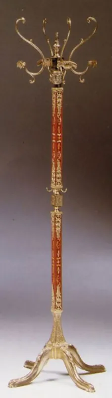 Begrenztes Angebot Casa Padrino Luxus Barock Garderobenständer Gold / Rot 40 x 40 x H. 175 cm - Edler Messing Kleiderständer - Barock Hotel Garderoben Möbel