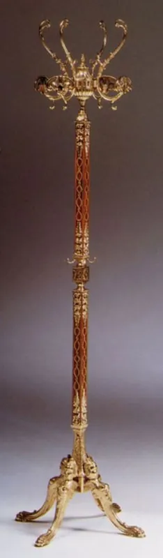 Casa Padrino Luxus Barock Garderobenständer Gold / Braun 40 x 40 x H. 175 cm - Edler Messing Kleiderständer - Barock Hotel Garderoben Möbel Garantierte Lieferung