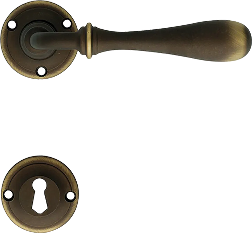 Casa Padrino Barock Türgriff Set Französischer Antik Stil ( Klinke mit Rosette ) - Messing Türklinken - Made in Italy Finale Aktion