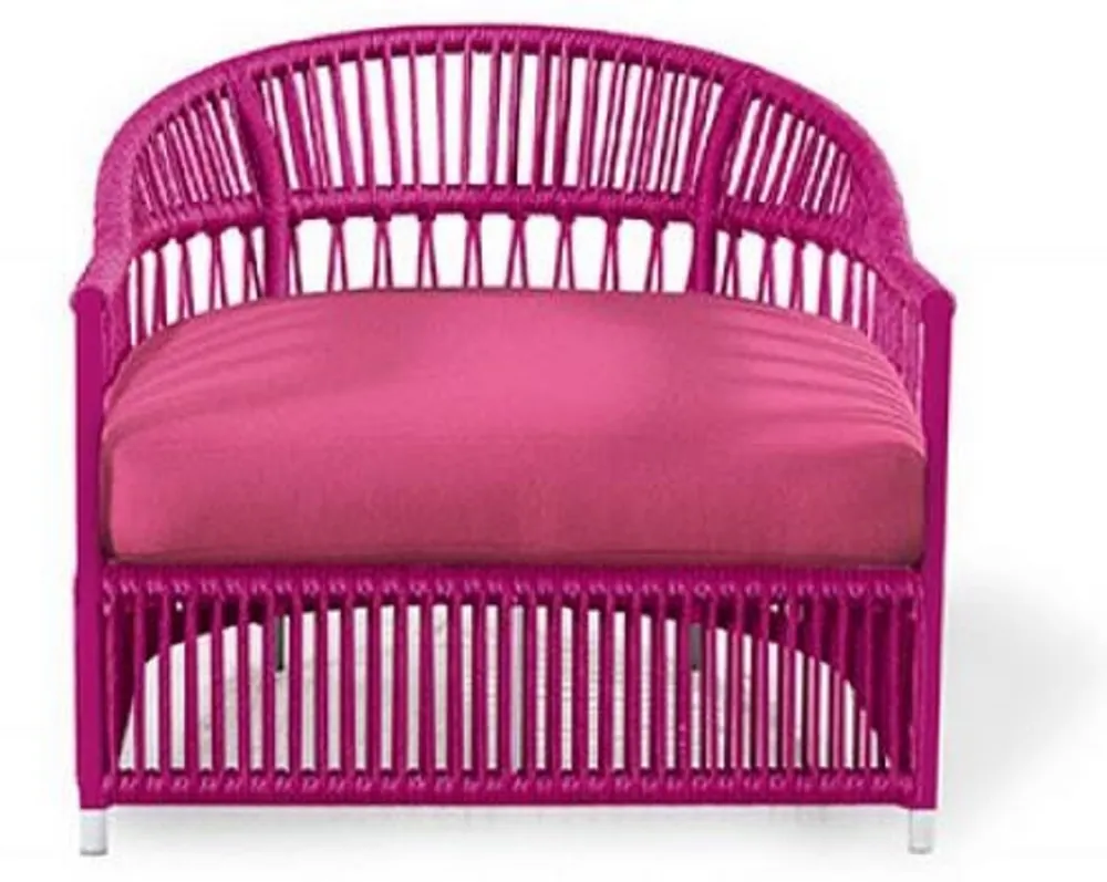 Nur Heute Casa Padrino Luxus Gartensessel Lila 86 x 98 x H. 76 cm - Handgewebter Wetterbeständiger Sessel - Garten Terrassen Hotel Pool Sessel Möbel - Luxus Qualität