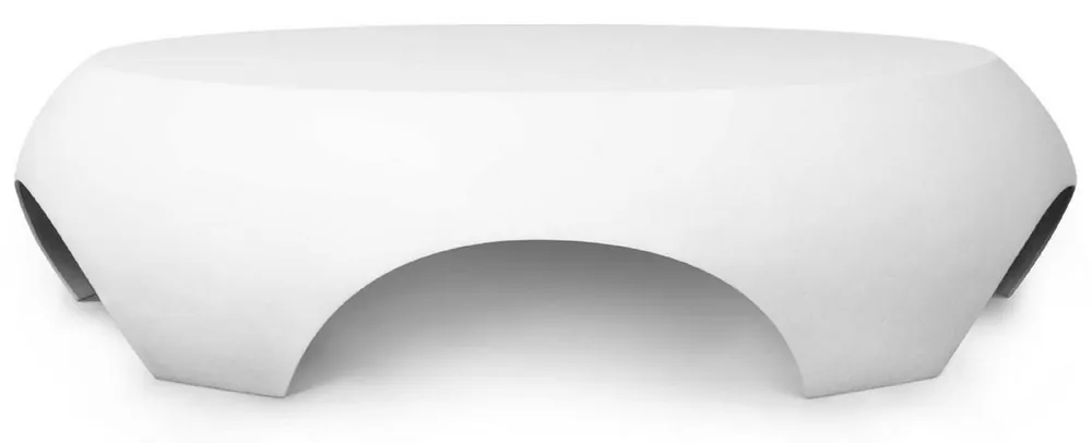 Wochenendangebot Casa Padrino Luxus Gartentisch Matt Weiß Ø 140 x H. 35 cm - Runder Wetterbeständiger Couchtisch - Garten Terrassen Tisch Möbel - Luxus Kollektion