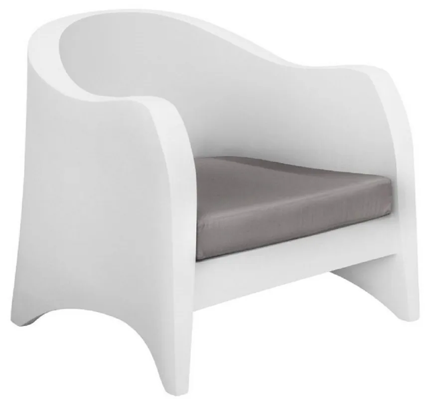 Neue Ware Casa Padrino Luxus Gartensessel Matt Weiß / Dunkelgrau 79 x 72 x H. 73 cm - Wetterbeständiger Garten Terrassen Sessel - Hotel Möbel - Luxus Qualität