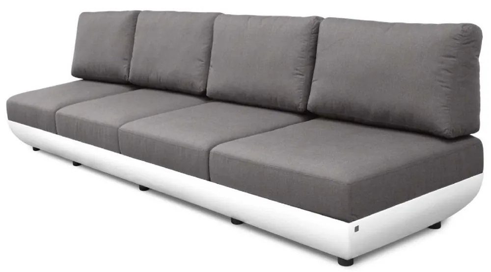 Sonderangebot Casa Padrino Luxus Gartensofa Matt Weiß / Dunkelgrau 330 x 95 x H. 90 cm - Wetterbeständiges Garten Terrassen Sofa mit verstellbaren Rückenlehnen - Hotel Möbel - Luxus Qualität