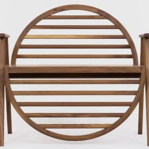 Casa Padrino Luxus Sitzbank Braun 86 x 58 x H. 81 cm - Massivholz Bank mit Armlehnen - Garten Terrassen Gastronomie Möbel Top-Angebot