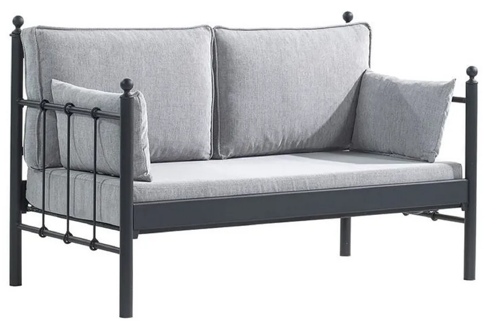 Preiswert Casa Padrino Jugendstil Gartensofa Schwarz / Hellgrau 140 x 70 x H. 92 cm - Garten Sofa - Terrassen Sofa - Jugendstil Garten & Terrassen Möbel