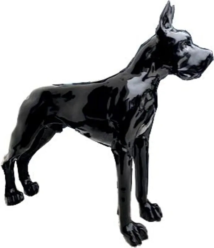 Günstig Casa Padrino Designer Dekofigur Hund Deutsche Dogge Schwarz 125 x H. 110 cm - Lebensgroße Deko Skulptur - Wetterbeständige Tierfigur