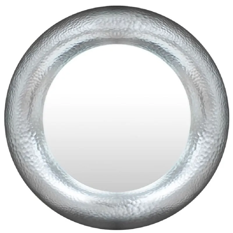 Casa Padrino Luxus Spiegel Silber Ø 120 cm - Runder Glasfaser Wandspiegel - Wohnzimmer Spiegel - Garderoben Spiegel - Luxus Kollektion Direkt Vom Hersteller