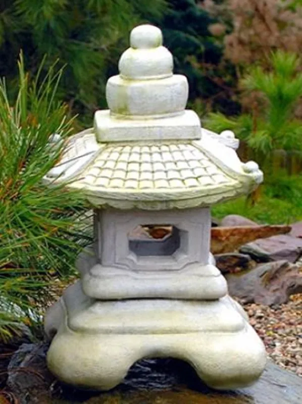 Günstig Casa Padrino Gartenleuchte im Asiatischen Stil Weiß 50 x 50 x H. 60 cm - Wetterbeständige Garten & Terrassen Leuchte - Garten Terrassen Wege Einfahrt Beleuchtung