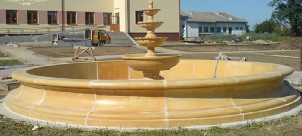 Zertifiziert Casa Padrino Barock Springbrunnen Umrandung Beige Ø 700 x H. 70 cm - Runde Gartenbrunnen Umrandung - Brunnen Umrandung - Prunkvolle Gartendeko im Barockstil