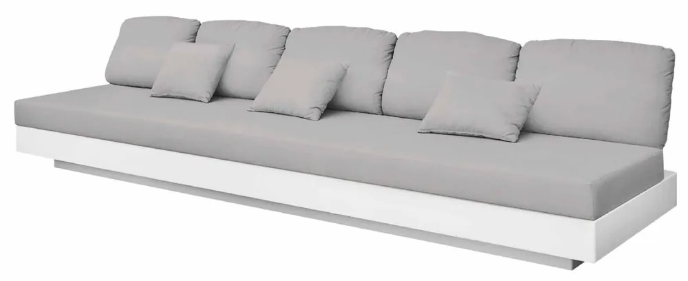 Casa Padrino Luxus 5er Gartensofa Grau / Matt Weiß 350 x 90 x H. 70 cm - Wetterbeständiges Garten Terrassen Sofa - Hotel Möbel - Luxus Qualität Jetzt Bestellen