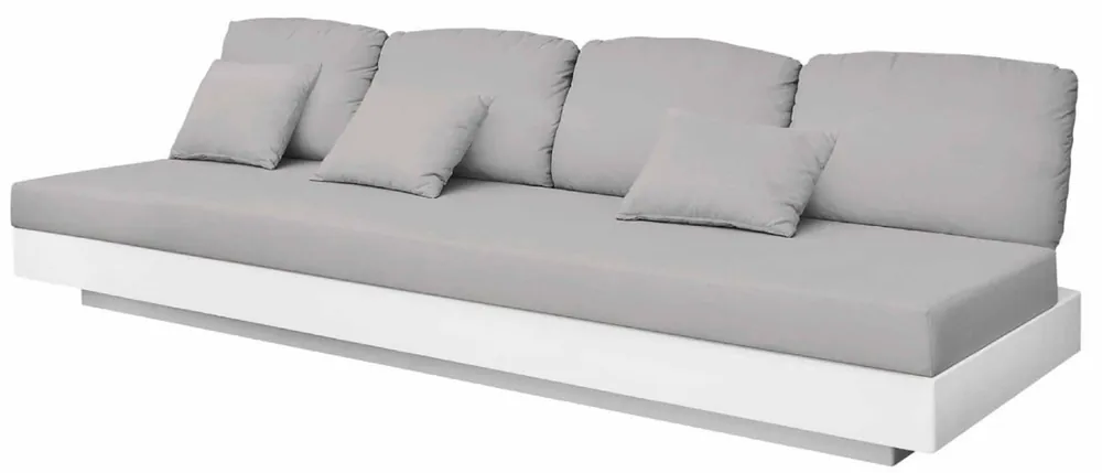 Beliebt Casa Padrino Luxus 4er Gartensofa Grau / Matt Weiß 280 x 90 x H. 70 cm - Wetterbeständiges Garten Terrassen Sofa - Hotel Möbel - Luxus Qualität