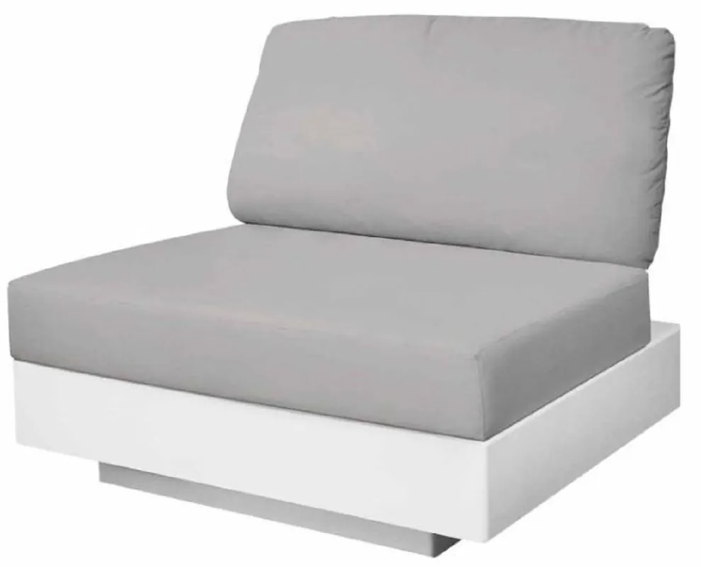 Preis Gesenkt Casa Padrino Luxus Gartensessel Grau / Matt Weiß 70 x 90 x H. 70 cm - Wetterbeständiger Garten Terrassen Sessel - Hotel Möbel - Luxus Qualität
