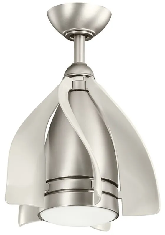 Casa Padrino Designer Deckenventilator mit LED Beleuchtung und Fernbedienung Silber / Champagnerfarben Ø 38 cm - Luxus Qualität Schneller Versand