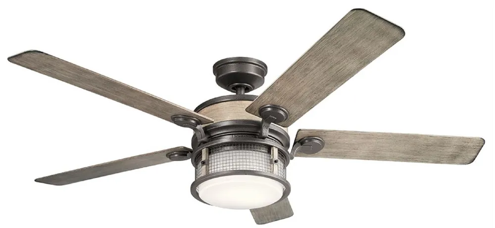 Abverkauf Casa Padrino Luxus Deckenventilator Antik Grau 152 x H. 42 cm - Moderner dimmbarer Ventilator mit LED Beleuchtung und Fernbedienung - Luxus Accessoires