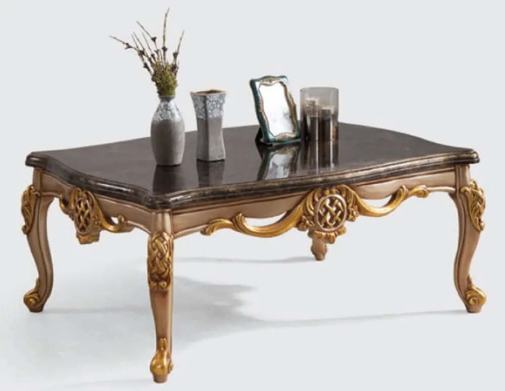 Rabatt Casa Padrino Luxus Barock Wohnzimmertisch Blau / Silber / Gold 120 x 90 x H. 55 cm - Edler Massivholz Couchtisch im Barockstil - Barock Wohnzimmer Möbel