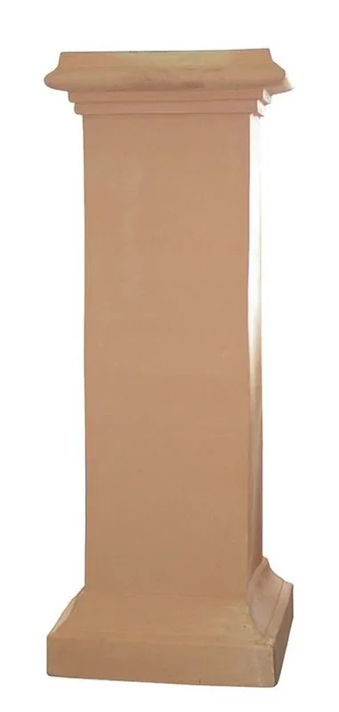 Casa Padrino Barock Säule Terracotta 38 x 38 x H. 65 cm - Handgefertigte Keramik Deko Säule - Barock Garten Terrassen Deko Echt