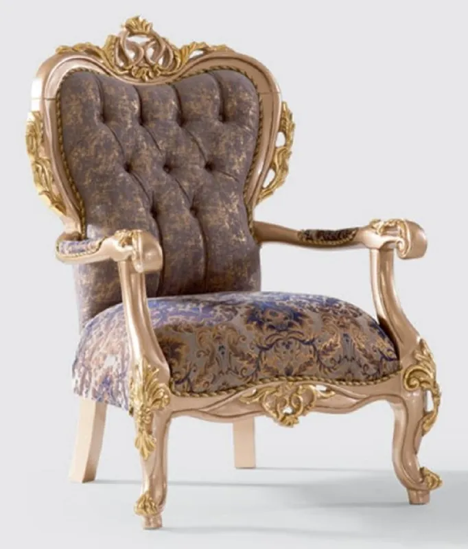 Bestseller Casa Padrino Luxus Barock Sessel Lila / Grau / Gold 80 x 90 x H. 123 cm - Handgefertigter Wohnzimmer Sessel mit elegantem Muster - Barock Wohnzimmer Möbel - Edel & Prunkvoll