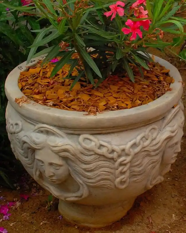 Casa Padrino Jugendstil Blumentopf Grau Ø 56 x H. 47 cm - Runder Pflanzentopf - Barock & Jugendstil Garten & Terrassen Deko Jetzt Bestellen
