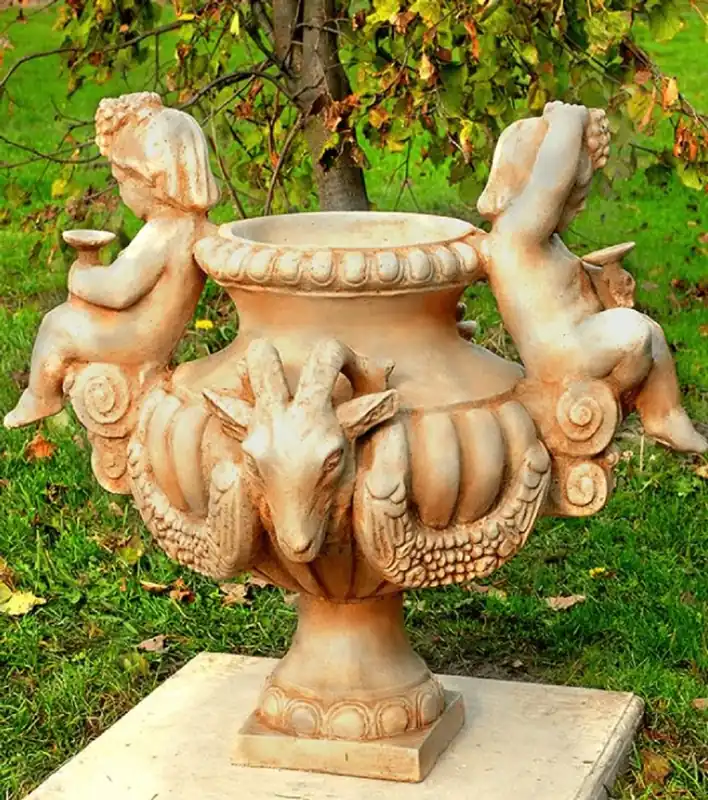 Günstig Casa Padrino Jugendstil Vase Beige Ø 58 x H. 69 cm - Elegante Blumenvase - Barock & Jugendstil Garten & Terrassen Deko