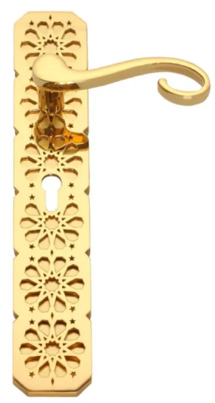 Casa Padrino Luxus Barock Türklinken Set Gold 16,5 x H. 60 cm - Edle Türgriffe mit mit 24 Karat Vergoldung - Prunkvolle Wohnaccessoires im Barockstil Bestpreis