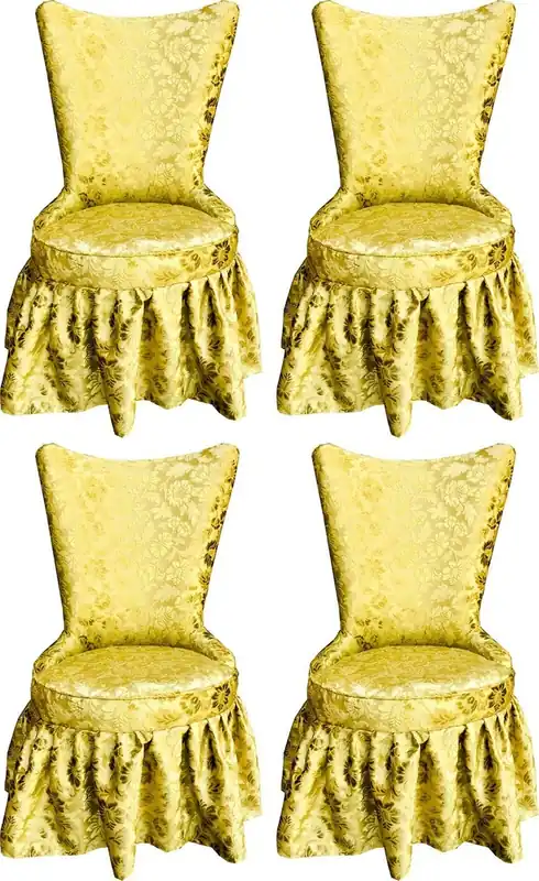 Pompöös by Casa Padrino Luxus Barock Schloss Esszimmerstühle Gold Bouquet Muster / Gold - Pompööse Barock Stühle designed by Harald Glööckler - 4 Esszimmerstühle - Barock Möbel Garantierte Lieferung