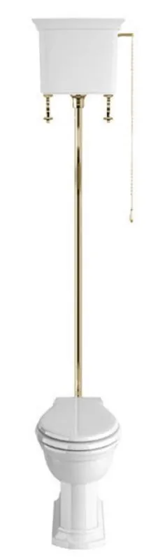 Casa Padrino Luxus Jugendstil WC mit Hänge Spülkasten Weiß / Vintage Gold 54,5 x H. 225 cm - Badezimmer Möbel - Luxus Qualität Top-Seller