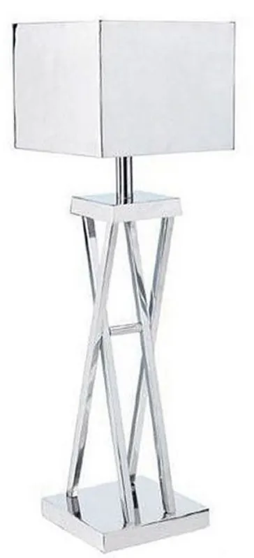 Casa Padrino Designer Tischleuchte Silber 16,5 x 12,5 x H. 52 cm - Moderne Metall Schreibtischleuchte - Luxus Kollektion Zertifiziert