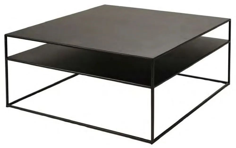 Saisonangebot Casa Padrino Luxus Couchtisch Schwarz 80 x 80 x H. 40 cm - Moderner Metall Wohnzimmertisch - Luxus Wohnzimmer Möbel