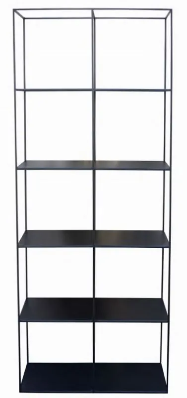 Highlight Casa Padrino Luxus Metall Regalschrank Schwarz 80 x 40 x H. 200 cm - Wohnzimmerschrank - Bücherschrank - Luxus Möbel