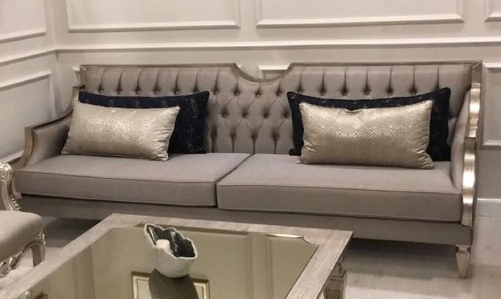 Knallerangebot Casa Padrino Luxus Barock Sofa Grau / Antik Silber - Handgefertigtes Wohnzimmer Sofa - Barock Wohnzimmer Möbel - Edel & Prunkvoll