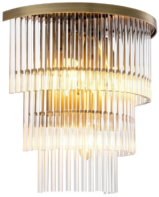Sofort Bestellen Casa Padrino Luxus Wandleuchte Antik Messingfarben 33 x 17 x H. 32,5 cm - Wohnzimmer Wandleuchte - Hotel Wandleuchte - Luxus Kollektion