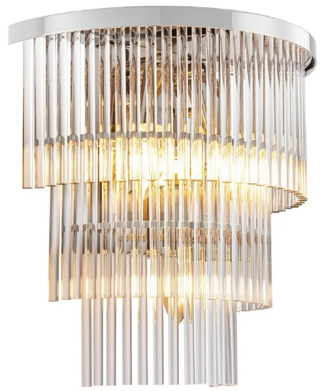 Casa Padrino Luxus Wandleuchte Silber 33 x 17 x H. 32,5 cm - Wohnzimmer Wandleuchte - Hotel Wandleuchte - Luxus Kollektion Jetzt Kaufen