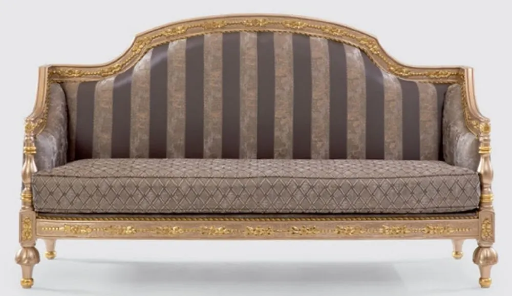Begrenztes Angebot Casa Padrino Luxus Barock Sofa Grau / Silber / Gold - Prunkvolles Wohnzimmer Sofa mit elegantem Muster - Möbel im Barockstil