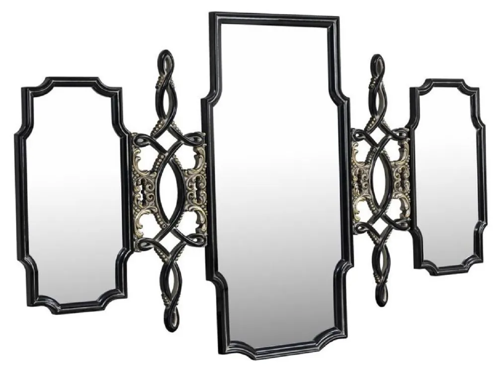 Heißes Angebot Casa Padrino Luxus Barock Spiegel Schwarz / Gold - Prunkvoller handgefertigter Wandspiegel im Barockstil - Antik Stil Garderoben Spiegel - Wohnzimmer Spiegel - Barock Möbel