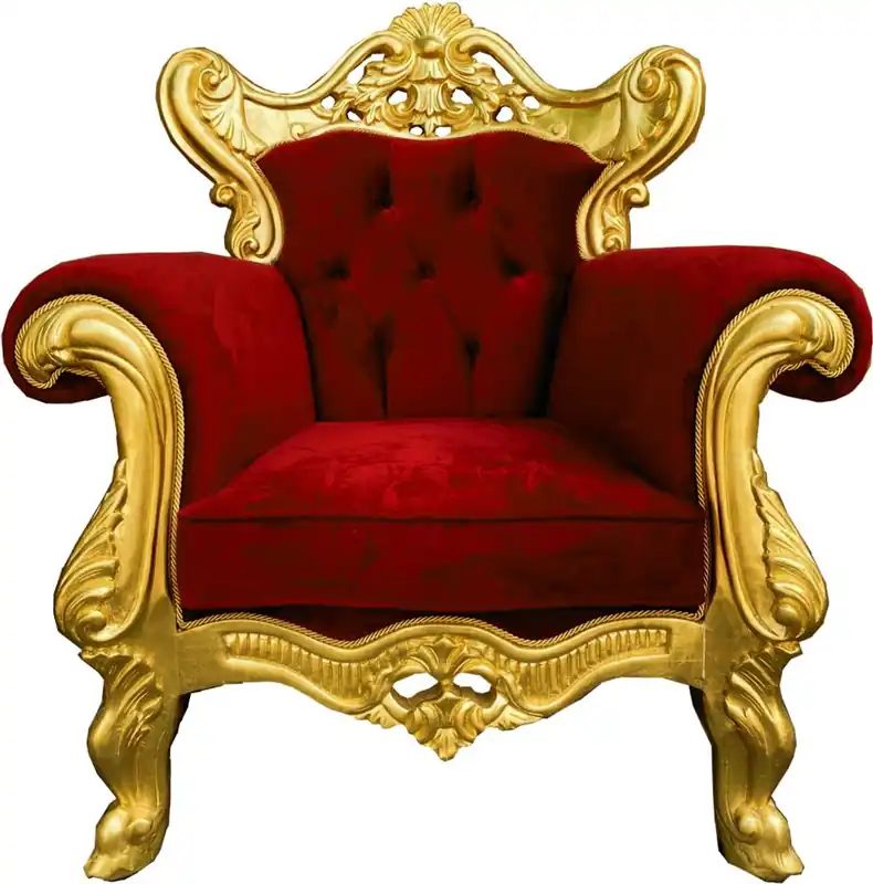 Casa Padrino Luxus Barock Sessel Bordeauxrot / Gold - Prunkvoller Wohnzimmer Sessel - Handgefertigte Barock Wohnzimmer Möbel Meistverkauft