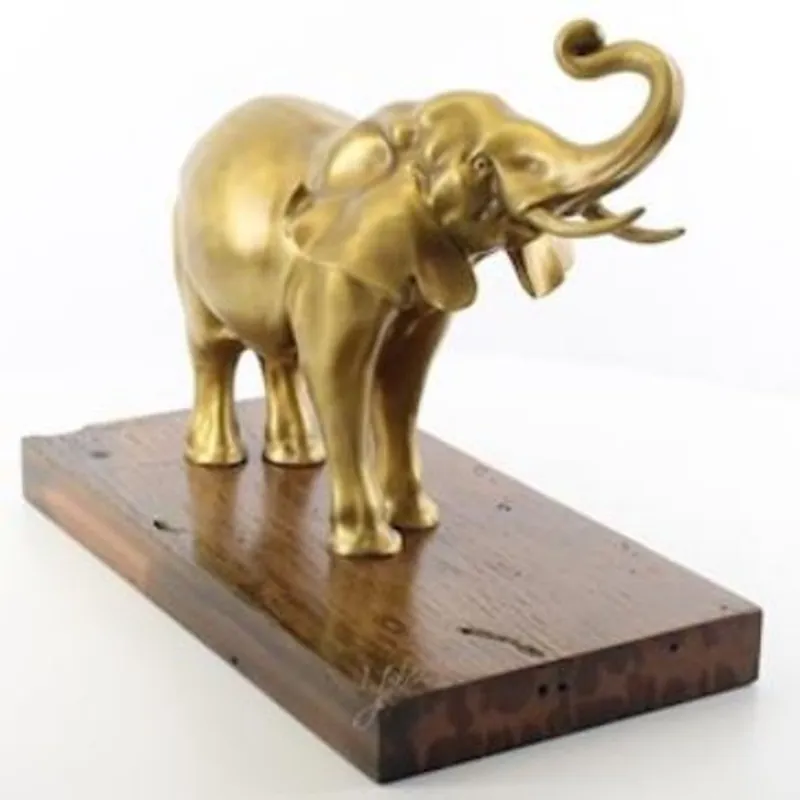 Top-Seller Casa Padrino Luxus Bronze Skulptur Elefant Gold / Braun 47 x 24 x H. 35,3 cm - Bronzefigur - Dekofigur - Deko Accessoires - Luxus Kollektion