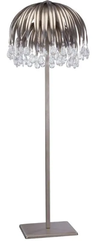 Geprüft Casa Padrino Luxus Kristall Stehleuchte Silber Ø 60 x H. 190 cm - Moderne Metall Stehlampe - Hotel & Restaurant Leuchte