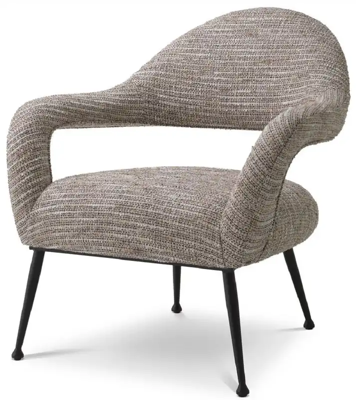 Must-Have Casa Padrino Designer Sessel Beige / Schwarz 80 x 76 x H. 85 cm - Wohnzimmer Sessel - Designer Möbel - Luxus Qualität