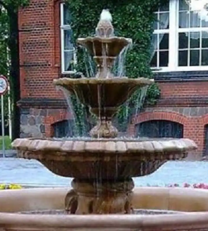 Casa Padrino Barock Springbrunnen Braun Ø 145 x H. 180 cm - Gartenbrunnen - Gartendeko Brunnen - Prunkvolle Barock Garten Deko Accessoires Geprüft