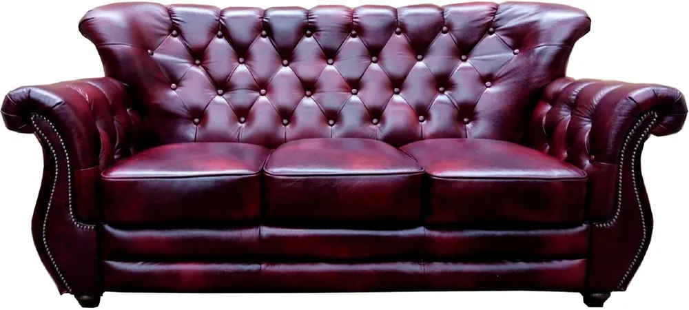 Preis Gesenkt Casa Padrino Luxus Chesterfield Leder 3er Sofa Bordeauxrot - Echtleder Wohnzimmer Sofa - Chesterfield Wohnzimmer Möbel