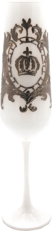 Online Kaufen Pompöös by Casa Padrino Luxus Champagnerglas mit edler Platin Beschichtung Weiß / Silber Ø 6 x H. 25 cm - Pompööses Champagnerglas designed by Harald Glööckler