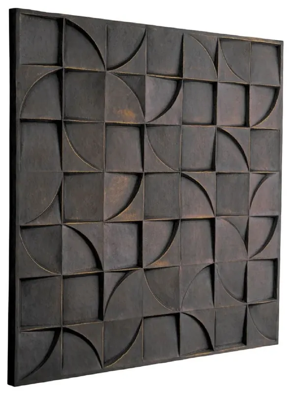 Preisknaller Casa Padrino Luxus Wandrelief Bronze 105 x 4,5 x H. 105 cm - Quadratisches Wandbild - Wohnzimmer Deko - Hotel Deko - Wanddeko - Deko Accessoires - Luxus Möbel - Luxus Kollektion