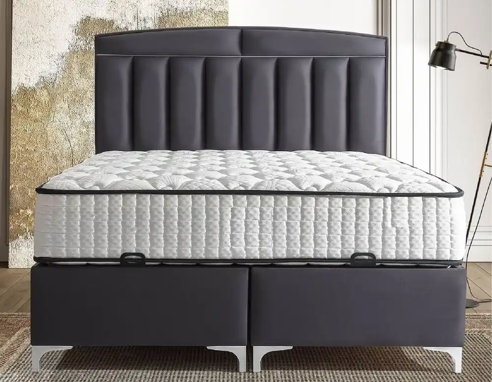 Top-Angebot Casa Padrino Luxus Doppelbett Lila / Weiß - Verschiedene Größen - Massivholz Bett mit Kopfteil und Matratze - Schlafzimmer Möbel - Hotel Möbel - Luxus Möbel
