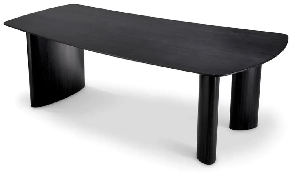 Jetzt Bestellen Casa Padrino Luxus Esstisch Schwarzgrau 230 x 120 x H. 76,5 cm - Massivholz Küchentisch mit leicht gebogener Tischplatte - Esszimmer Möbel - Küchen Möbel - Luxus Möbel - Luxus Einrichtung