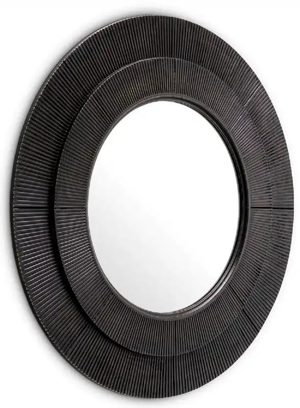 Casa Padrino Luxus Wandspiegel Bronze Ø 90 cm - Runder Wohnzimmer Spiegel - Schlafzimmer Spiegel - Garderoben Spiegel - Luxus Möbel - Luxus Interior Jetzt Bestellen