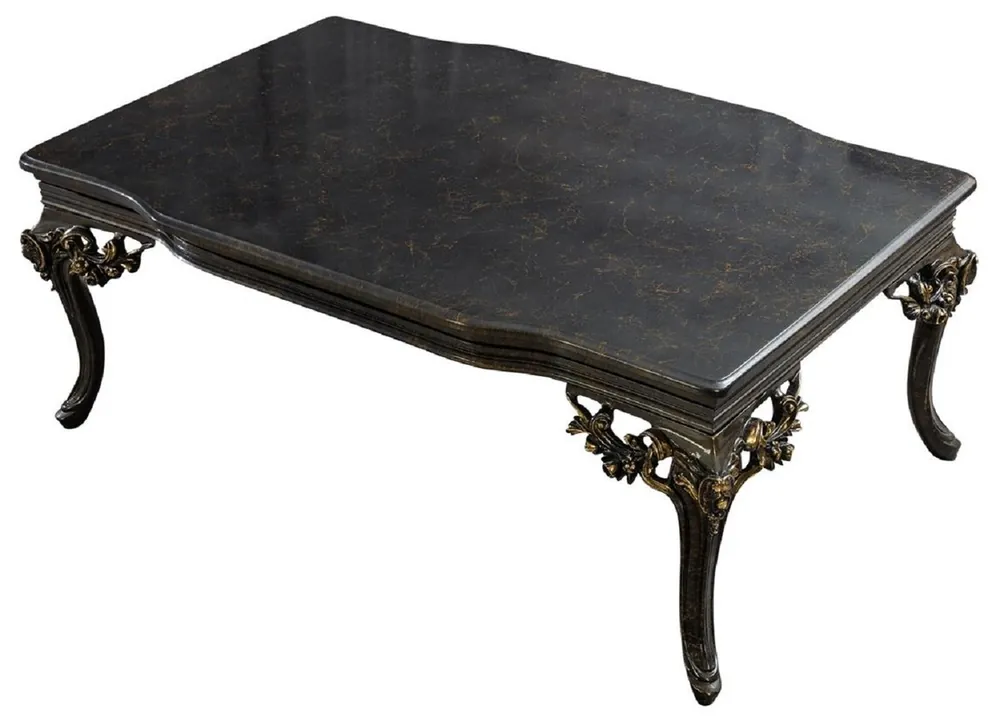 Günstig Casa Padrino Luxus Barock Couchtisch Grau / Gold - Handgefertigter Barockstil Wohnzimmertisch - Barockstil Wohnzimmer Möbel - Barock Möbel - Luxus Möbel im Barockstil - Edel & Prunkvoll